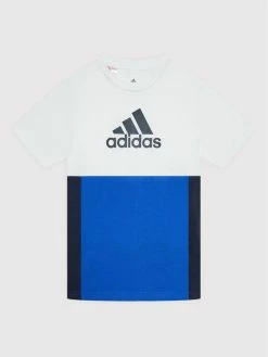 Προώθηση 👏 Adidas T-shirts T-Shirt Colourblock HG6831 Λευκό Regular Fit ✨