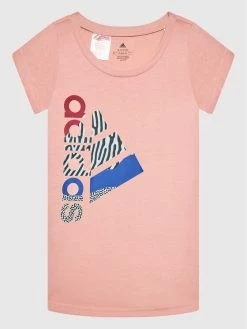 Καλύτερη πώληση 🌟 Adidas T-shirts T-Shirt Girl Power Graphic HA4029 Ροζ Slim Fit 😀