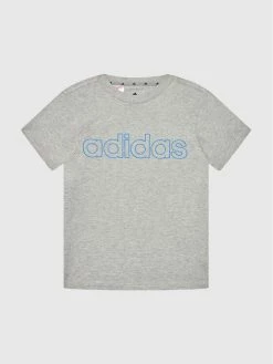 Καλύτερες κριτικές για ⭐ Adidas T-shirts T-Shirt Lin HE9272 Γκρι Regular Fit ✨