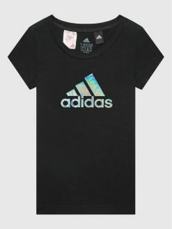Flash Sale ⌛ Adidas T-shirts T-Shirt Dance Metallic Print HD4407 Μαύρο Regular Fit 😍